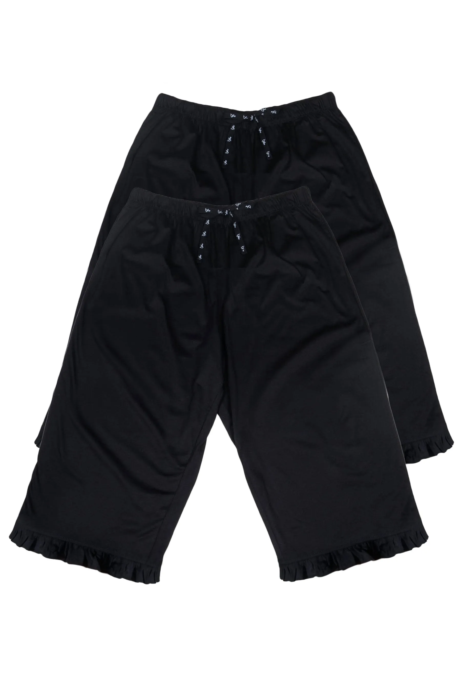 100% Cotton Frill 3/4 Pants - 2 Pack