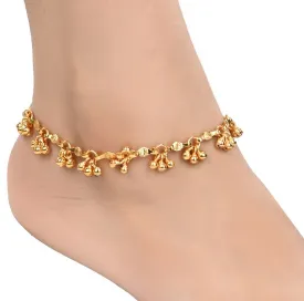 AanyaCentric Gold Plated White Metal Payal Indian Traditional Ethnic Fashion Imitation Jewellery Foot Chain