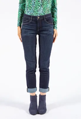 Ab solution Mid Rise Indigo Girlfriend Jeans