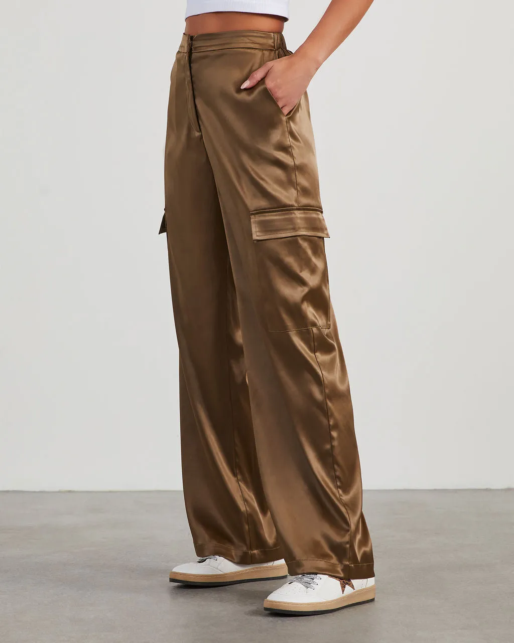 Adriano Satin Cargo Pants