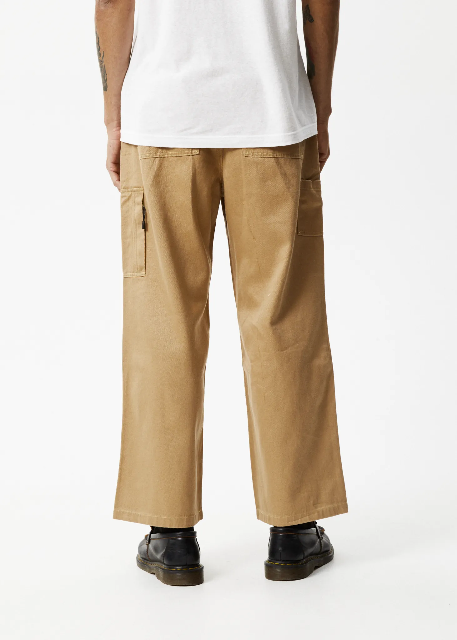 AFENDS Mens Sleepy Hollow Richmond - Twill Baggy Carpenter Pants - Tan