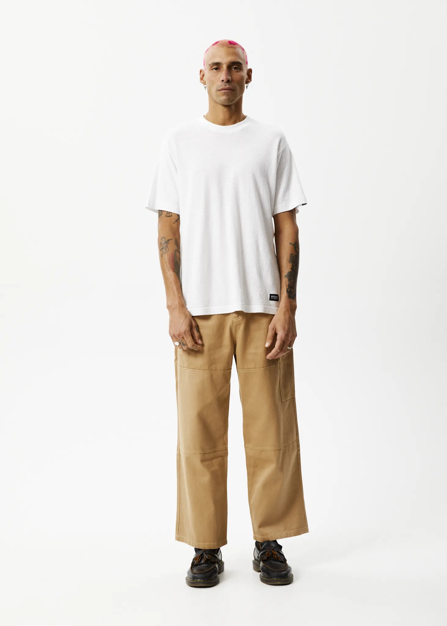 AFENDS Mens Sleepy Hollow Richmond - Twill Baggy Carpenter Pants - Tan