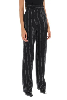 Alexander Mcqueen Broken Pinstripe Trousers (Size - 38)