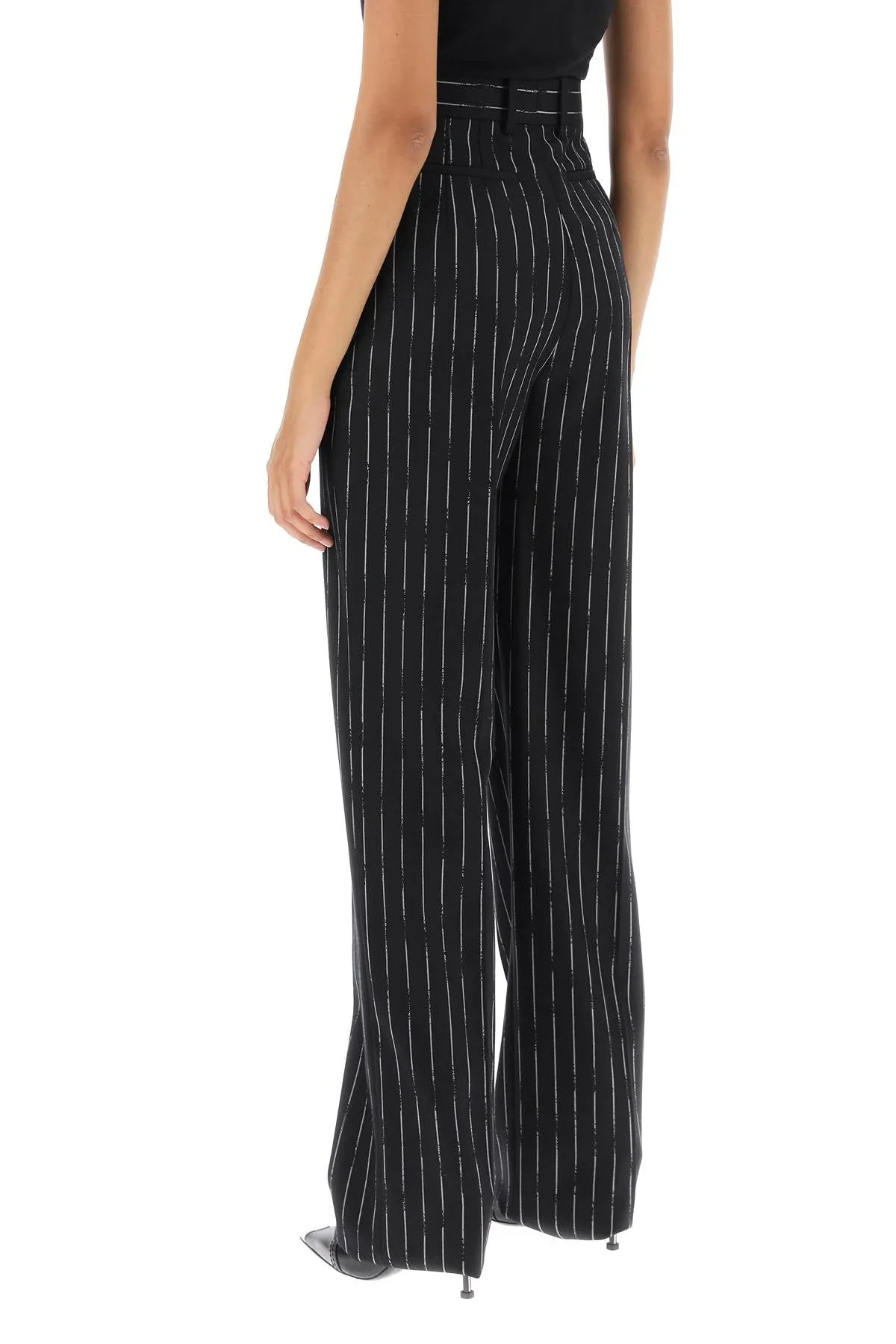 Alexander Mcqueen Broken Pinstripe Trousers (Size - 38)