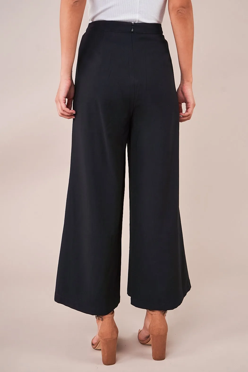 All Aboard Button Front Culotte Pants