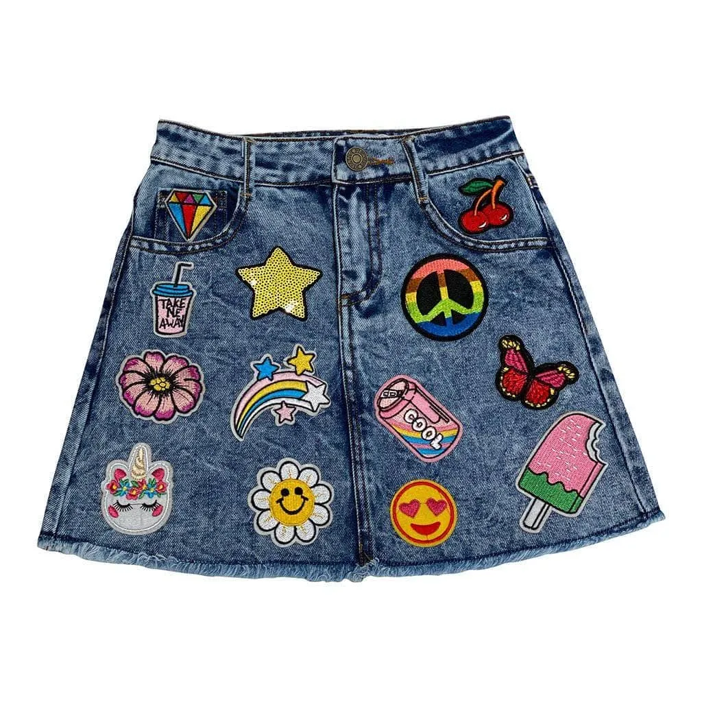 All About The Patch Denim Skirt