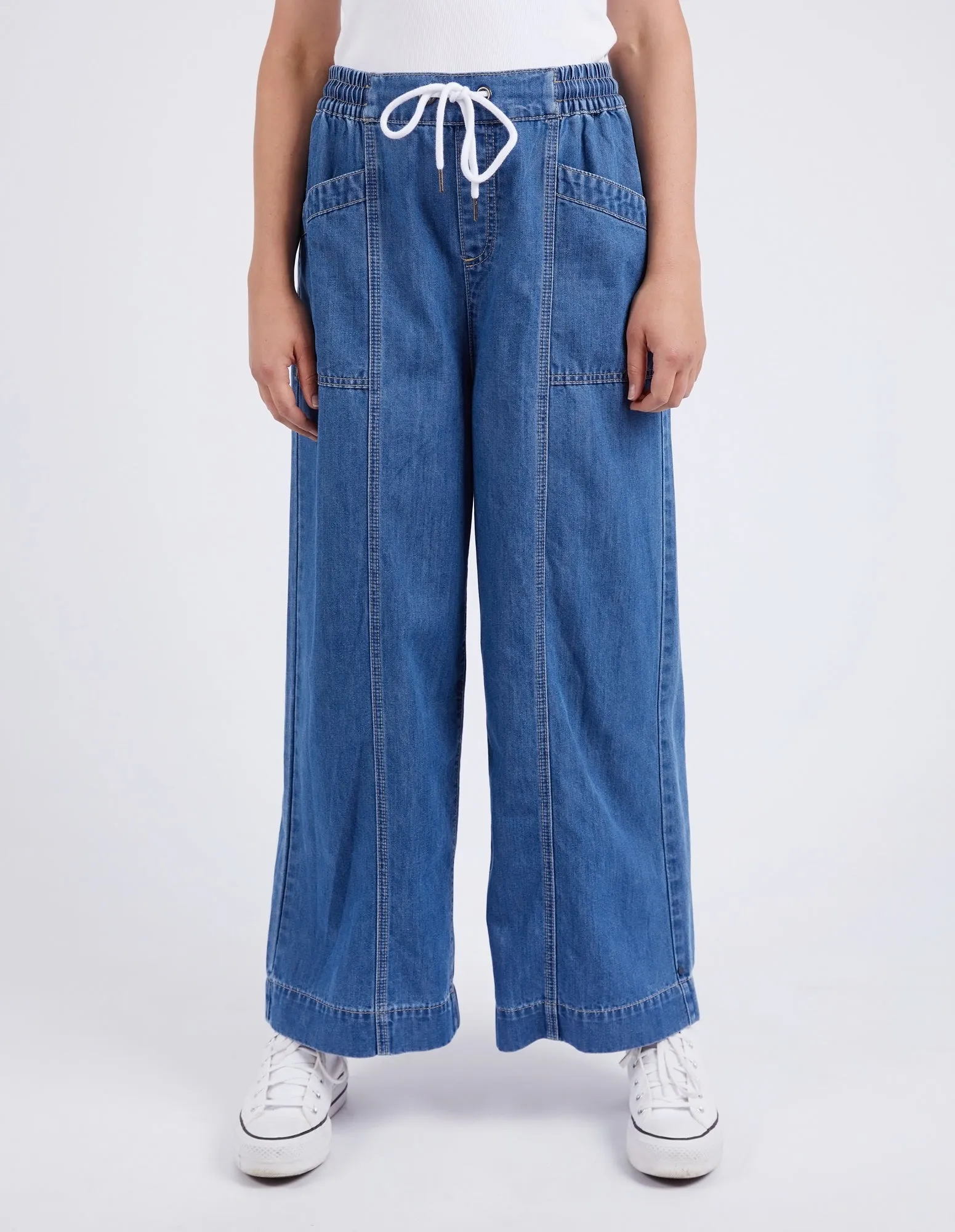 Alora Wide Leg Jean Mid Blue Wash