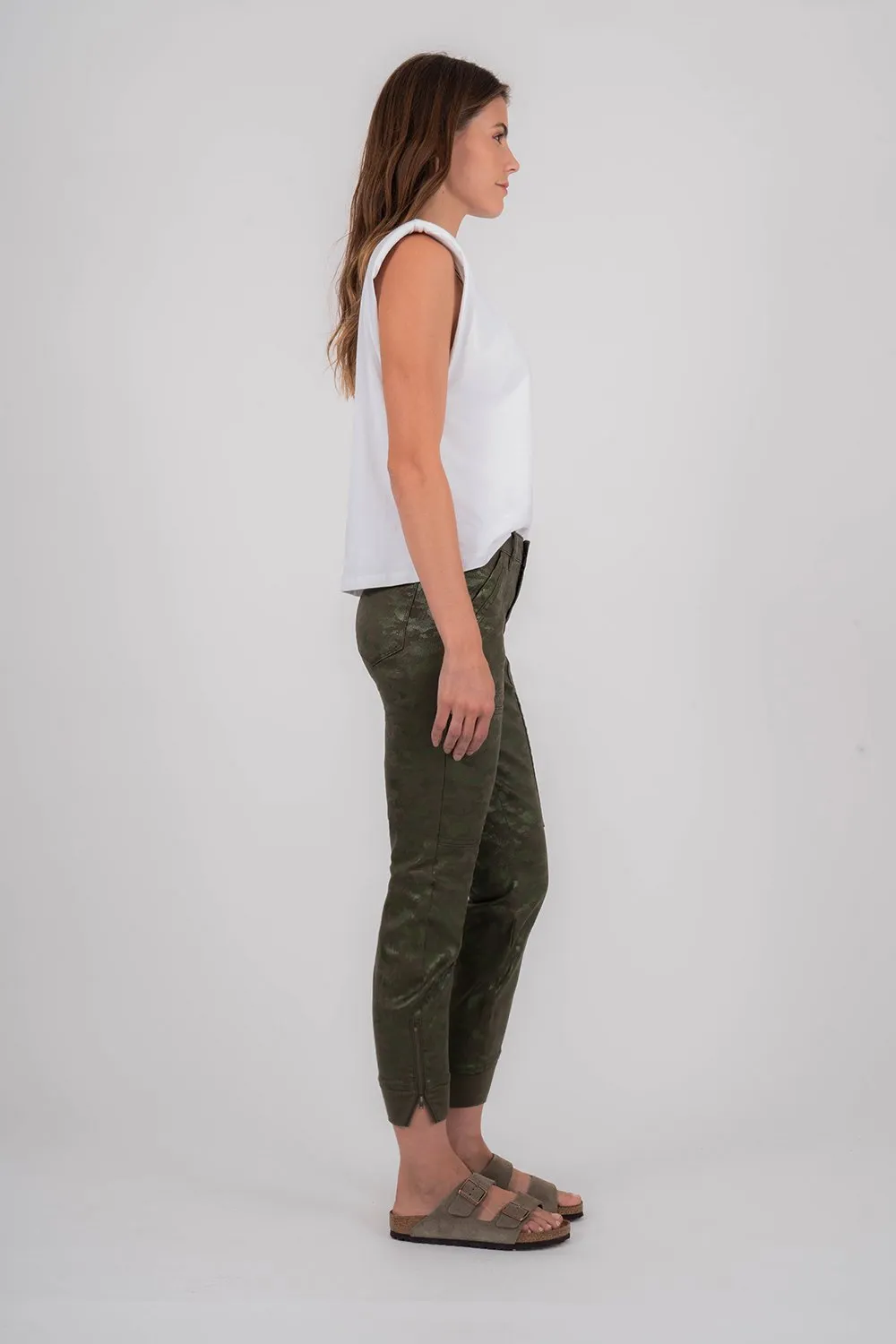 Angie Glossy Camo Jogger