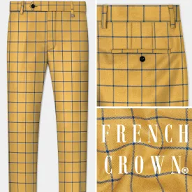 Anzac Yellow with Astronaut Blue Windowpane Tweed Pant