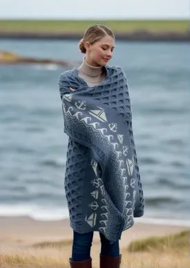 Aran Sailing Blanket - Blue