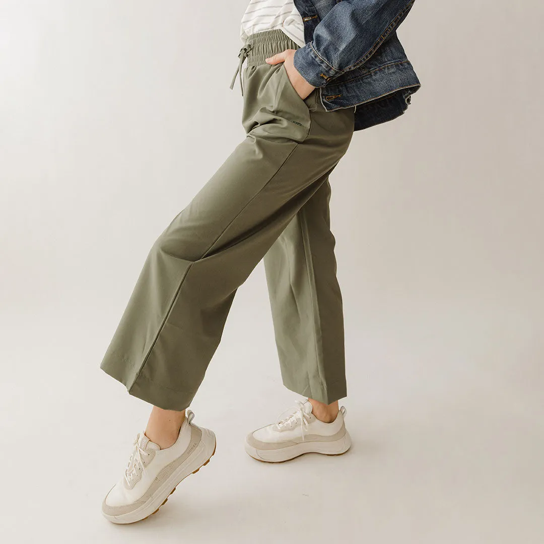 Audrey Wide Leg Pants, Olive