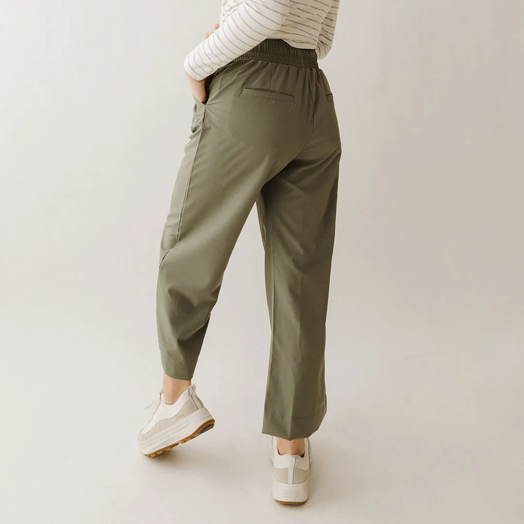 Audrey Wide Leg Pants, Olive