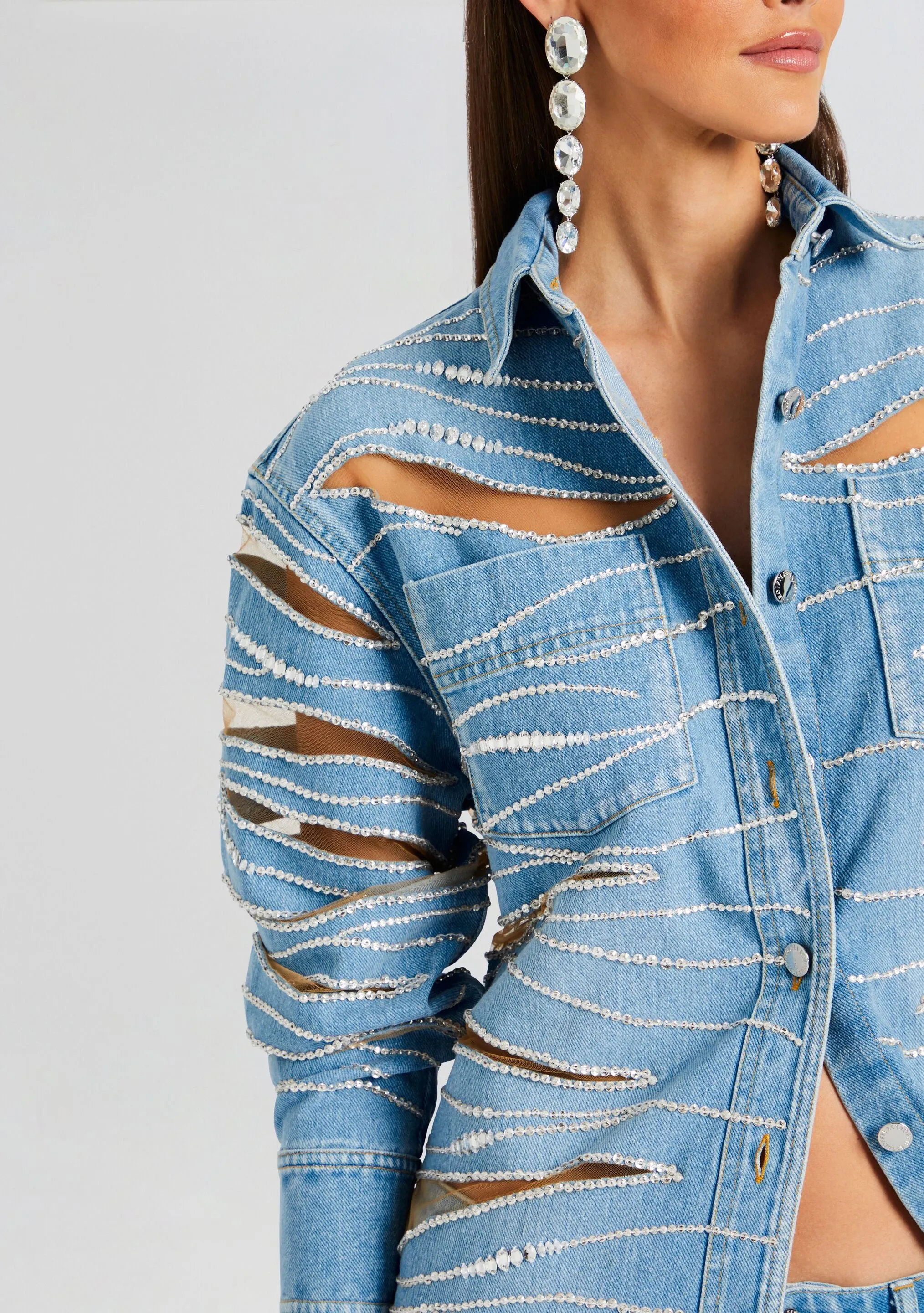 Avani Embellished Denim Shirt