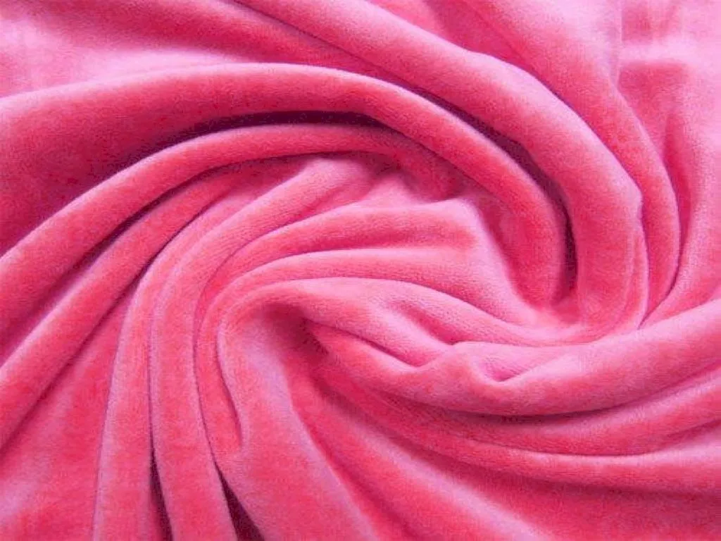 Baby Pink Plain Viscose Micro Velvet Fabric