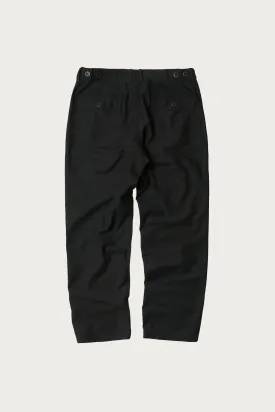 Back Satin Fatigue Pants - Black