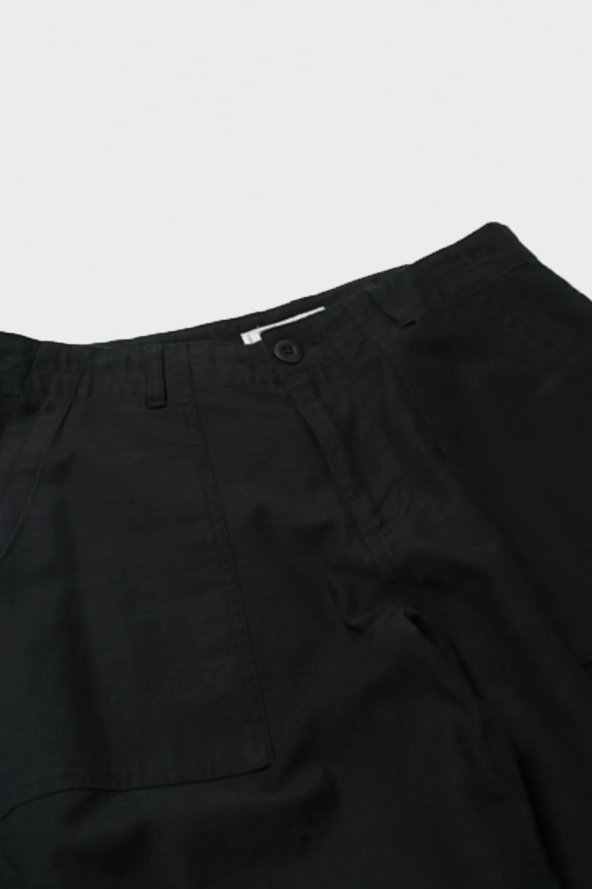 Back Satin Fatigue Pants - Black