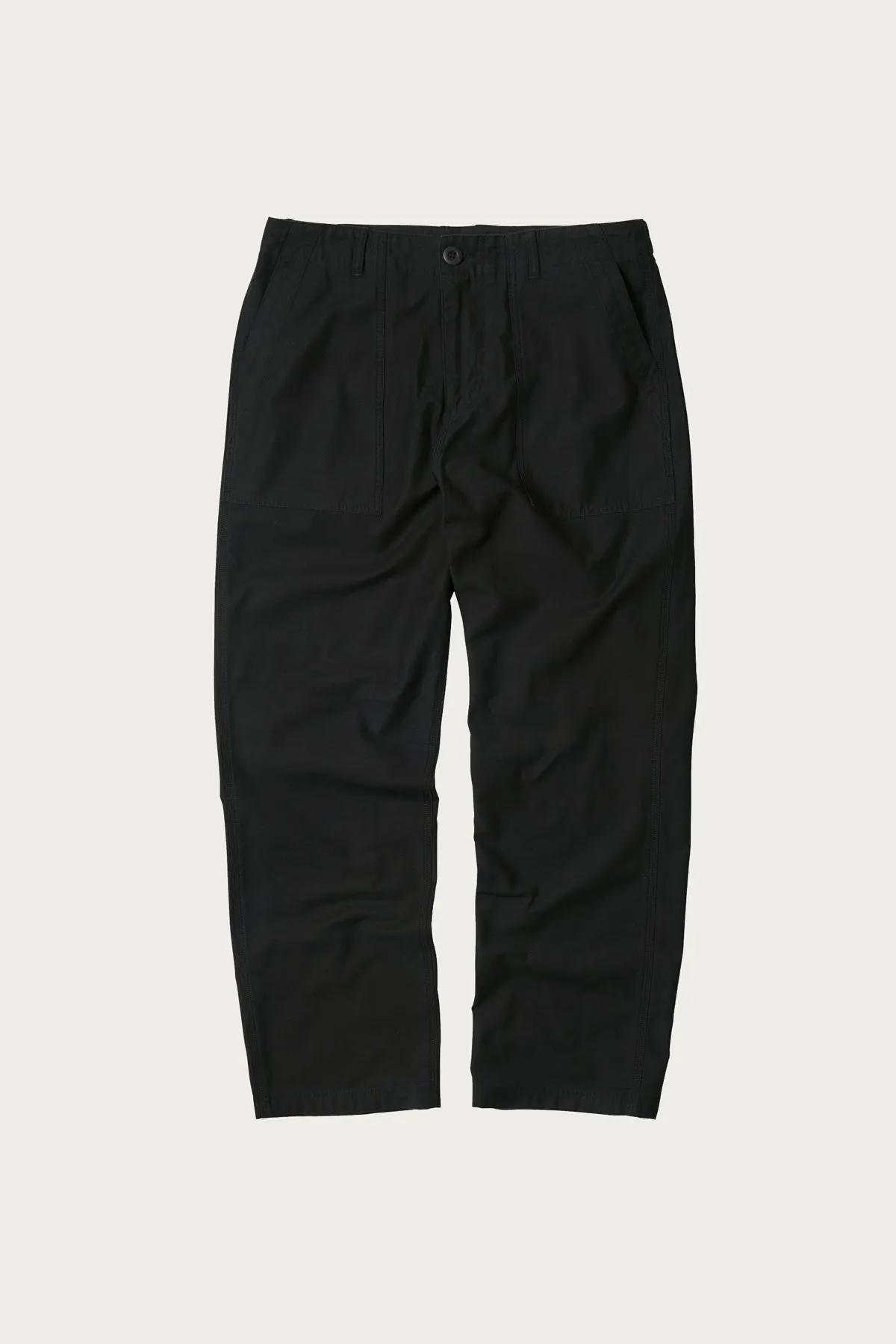 Back Satin Fatigue Pants - Black