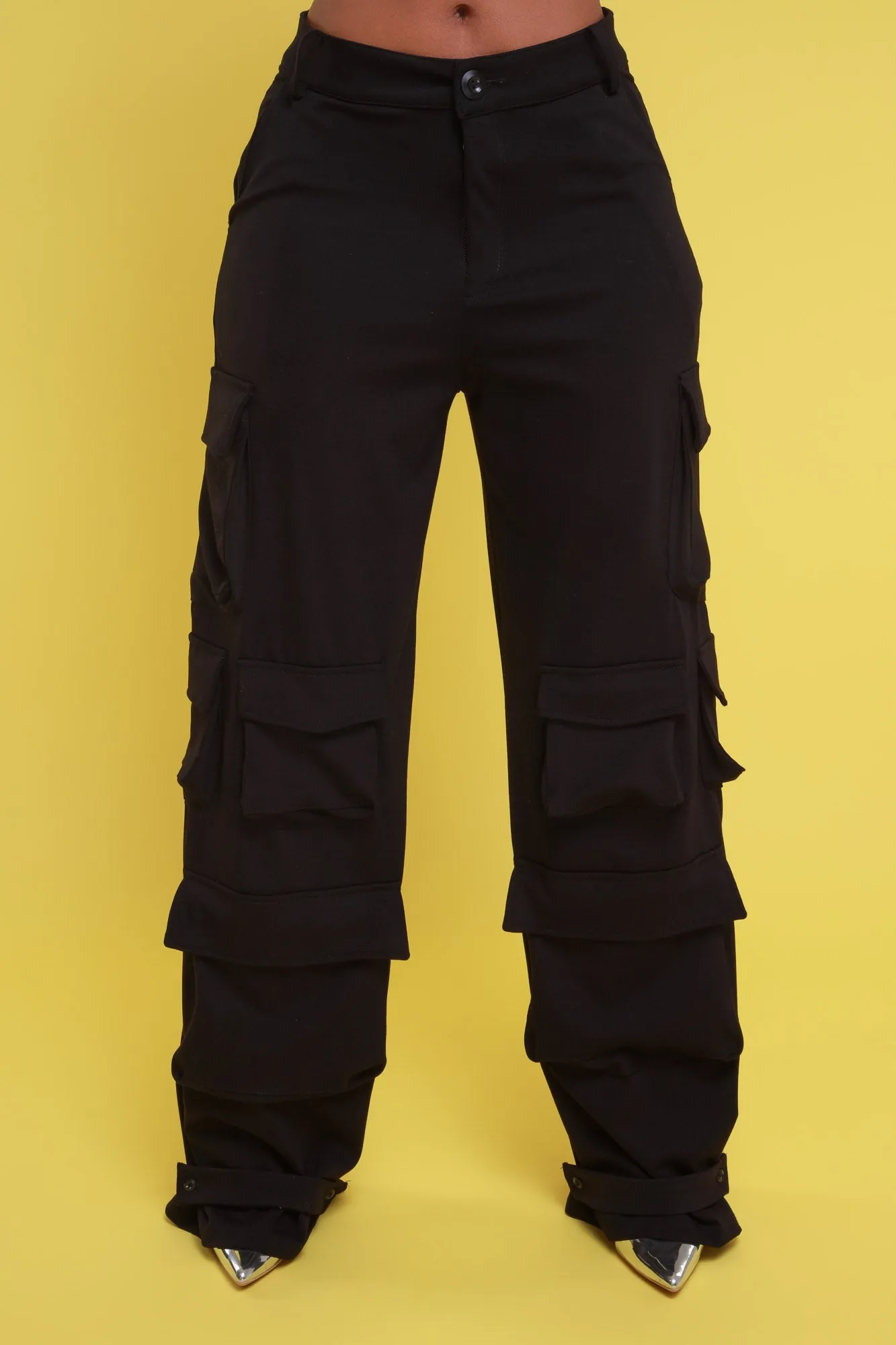 Baggy Multi Pocket Long Cargo Pants - Black