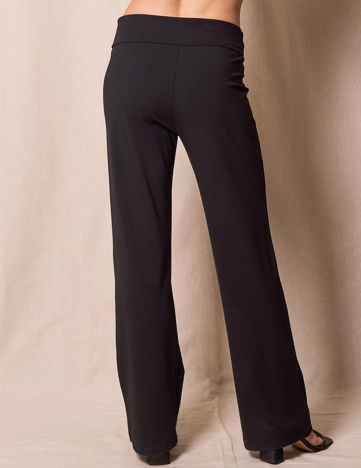 Bamboo / Organic Cotton Classic Straight Leg Pants - Black