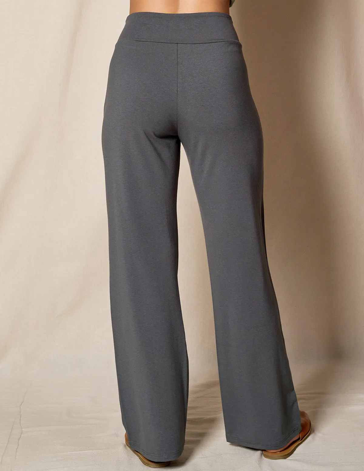 Bamboo / Organic Cotton Classic Straight Leg Pants - Grey