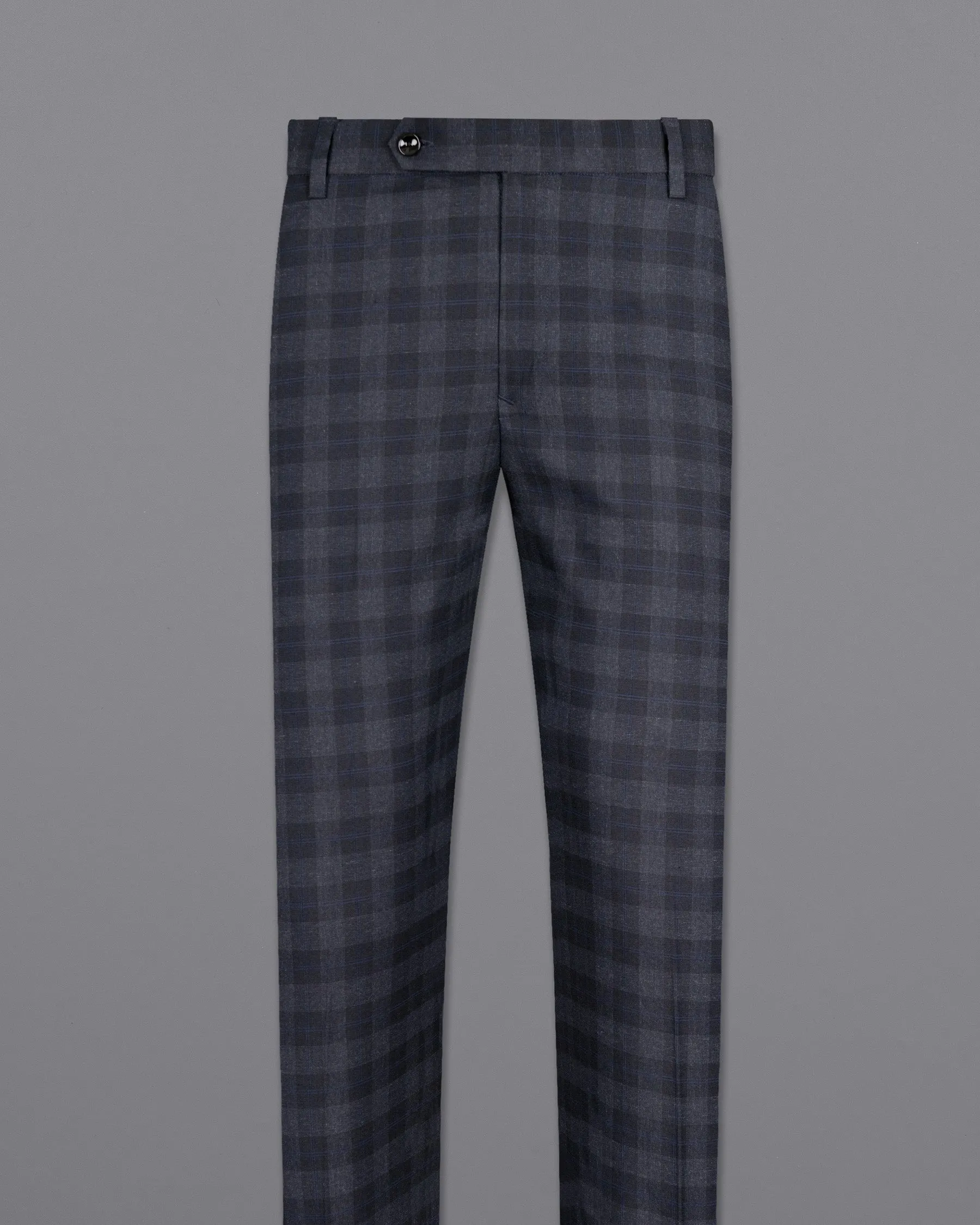 Bastille Grey Plaid Wool Rich Pant