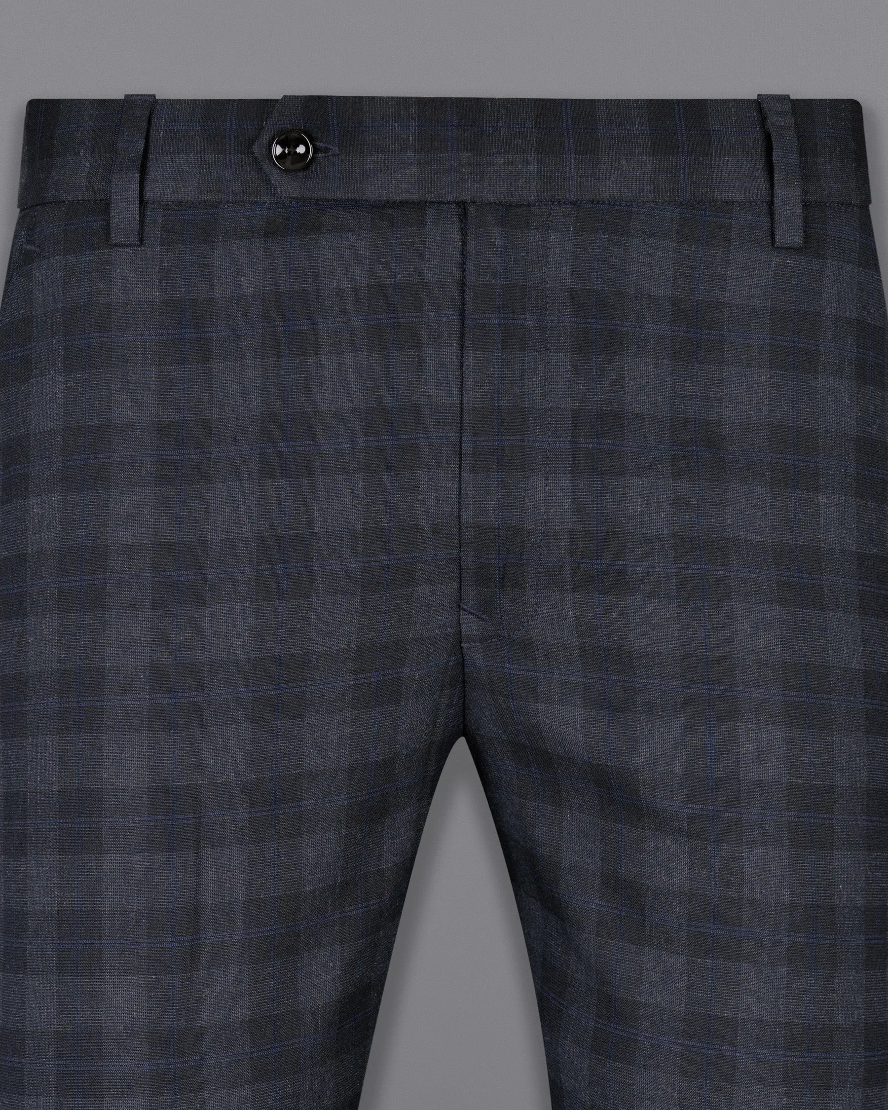 Bastille Grey Plaid Wool Rich Pant