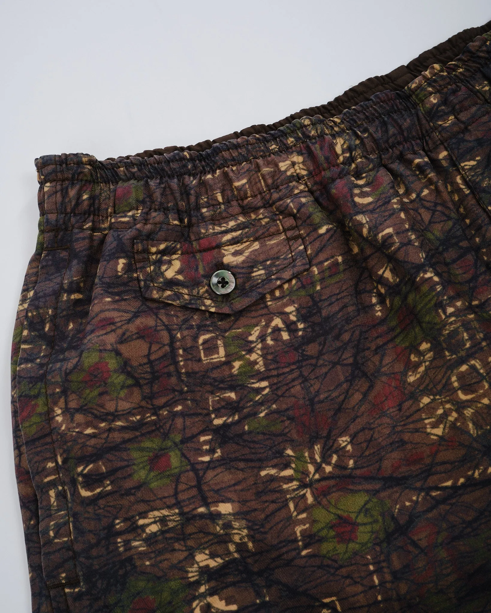 Beach Shorts Silk Batik Print Brown