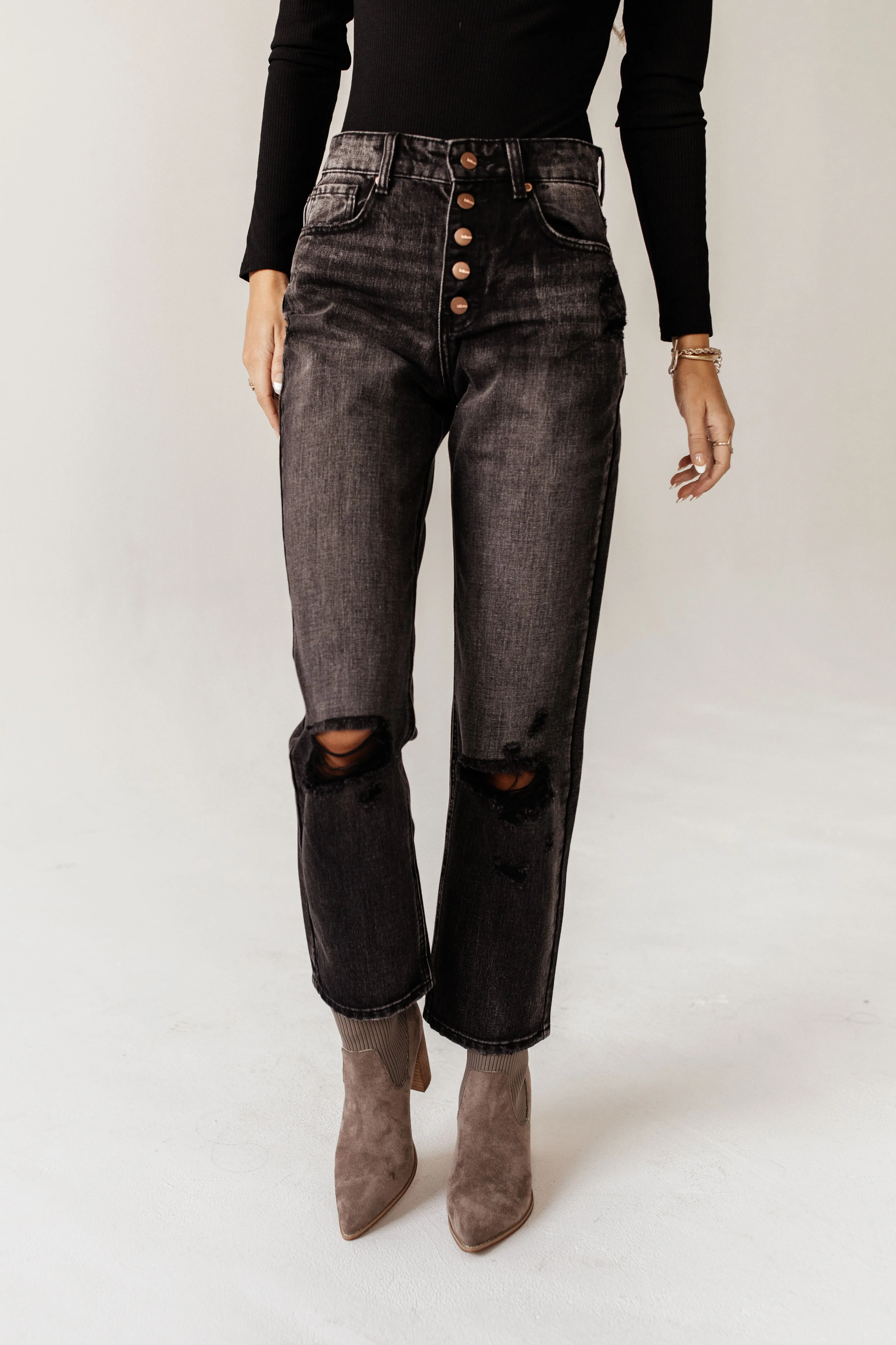 Bentley Distressed Straight Leg Denim- FINAL SALE