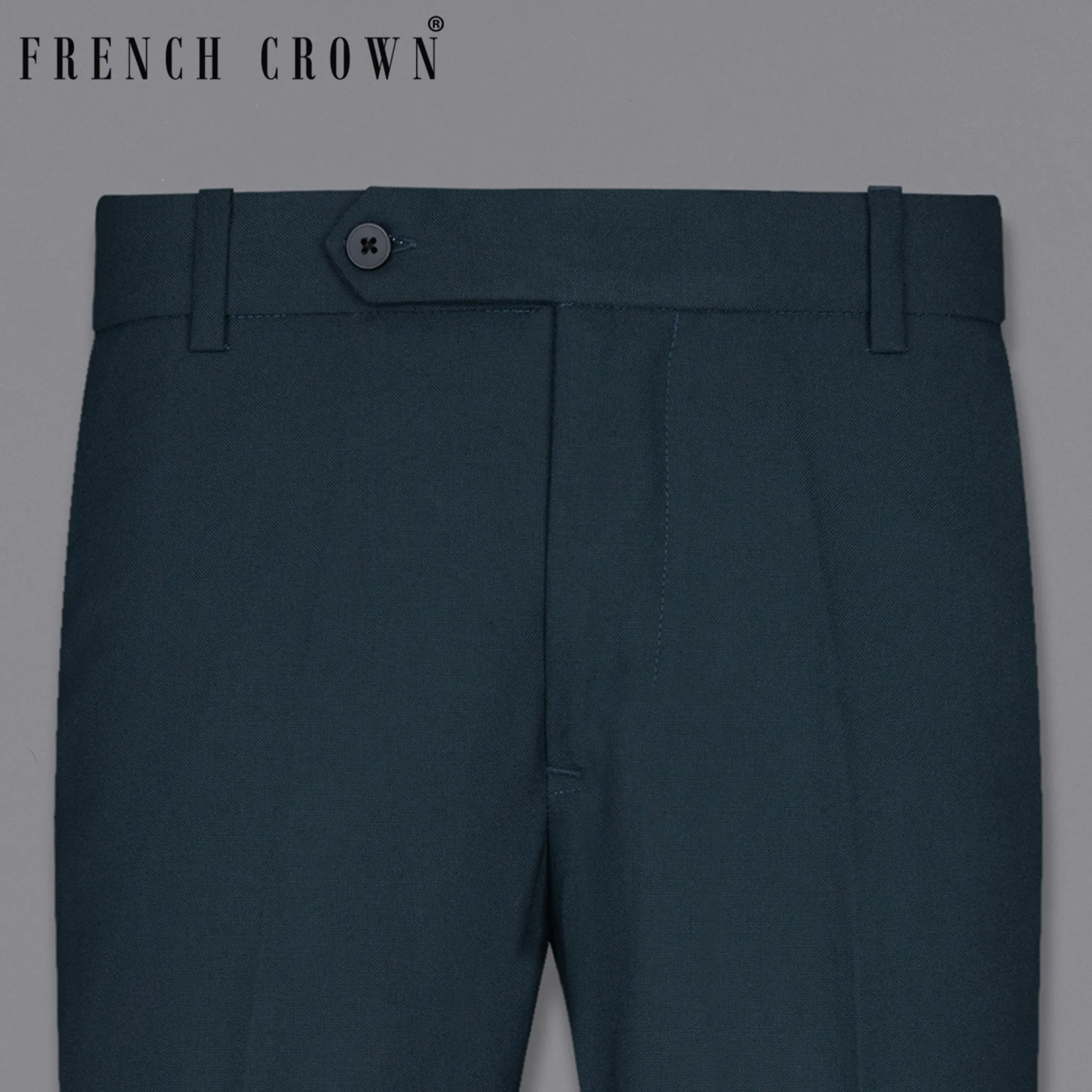 Biscay Blue Wool Rich Pant