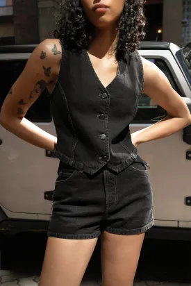 BLACK DENIM VEST