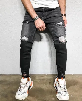 Black Ripped Ultra Skinny Jeans BL276 Streetwear Mens Jeans