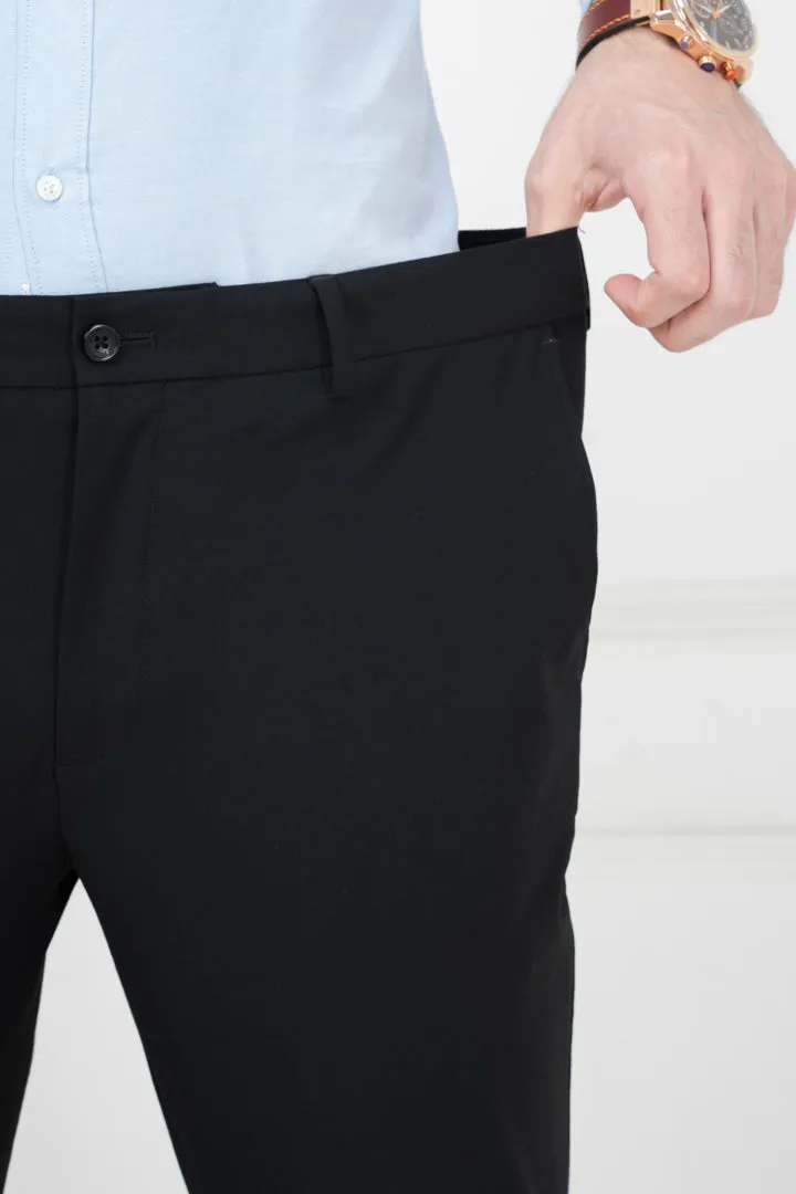 Black Slim Fit Stretch Formal Pants