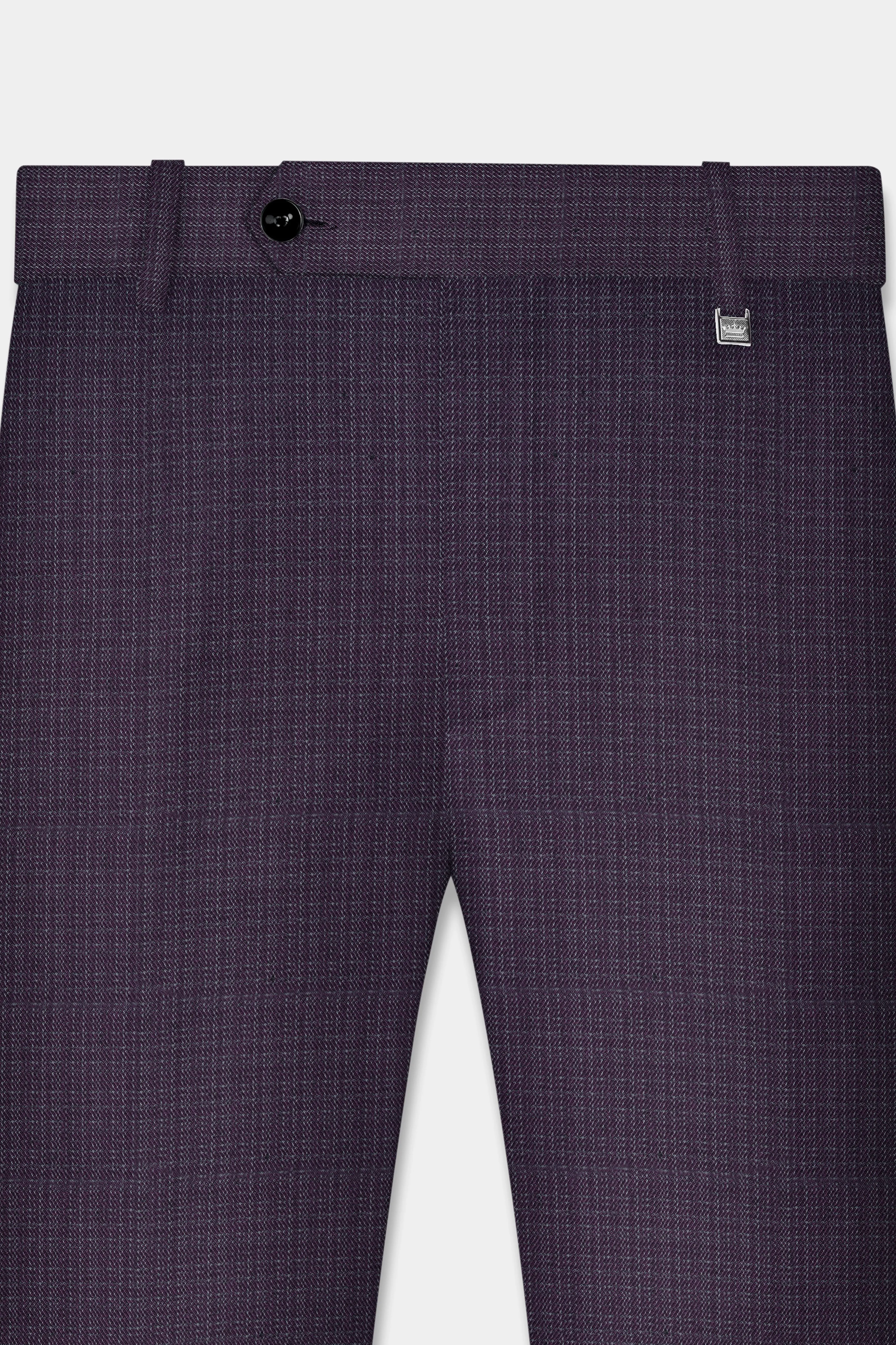 Blackcurrant Textured Wool Rich Pant