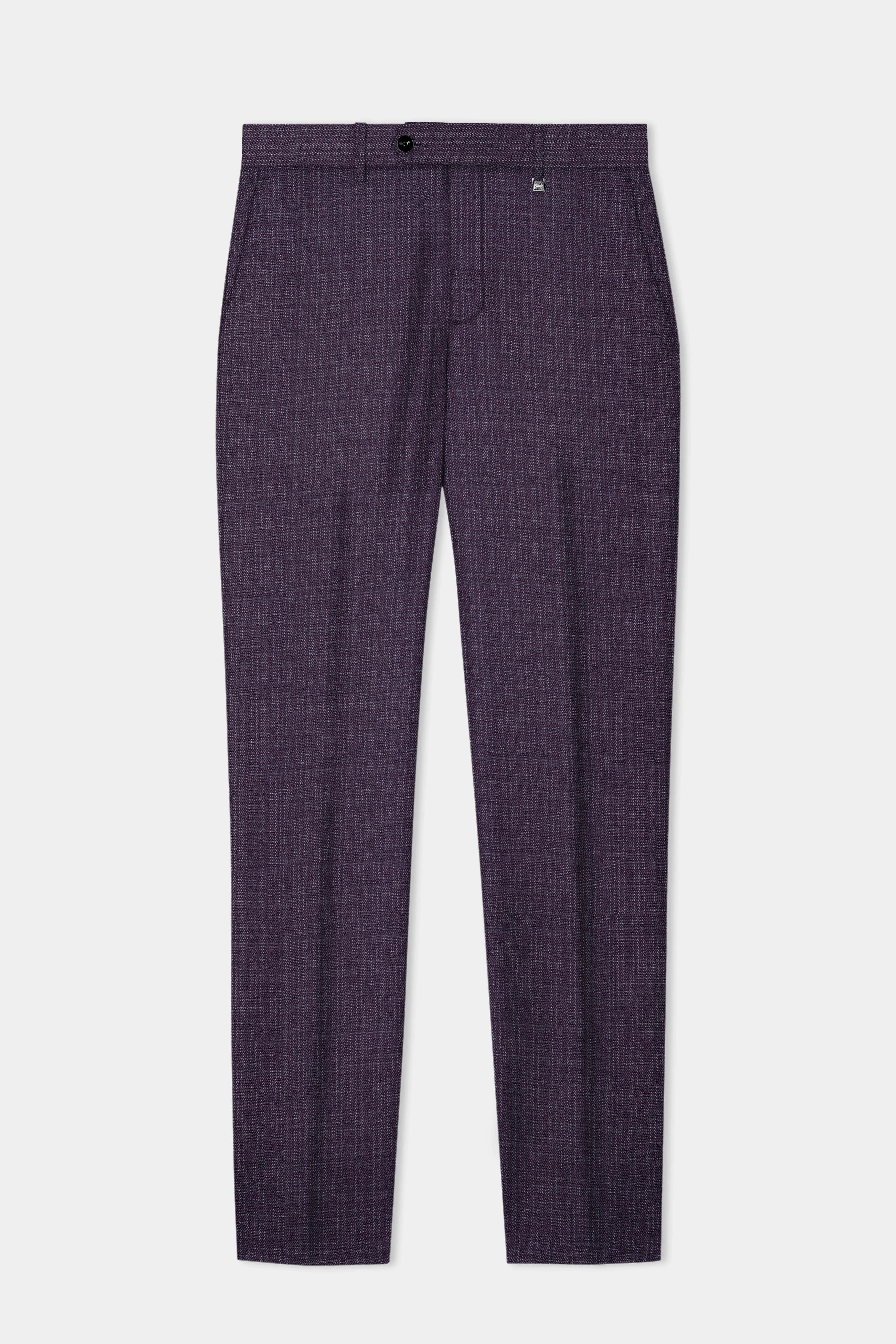 Blackcurrant Textured Wool Rich Pant