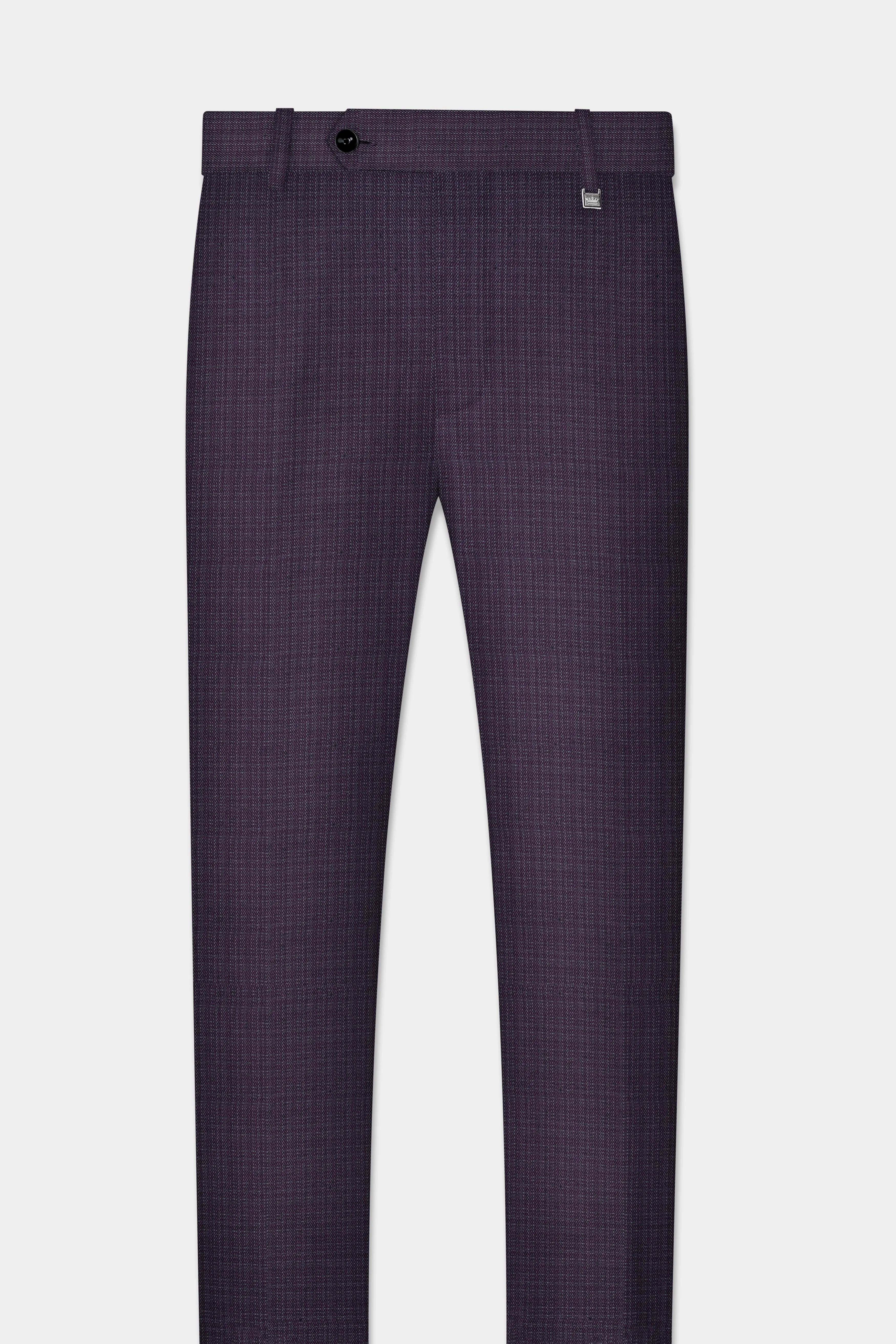 Blackcurrant Textured Wool Rich Pant