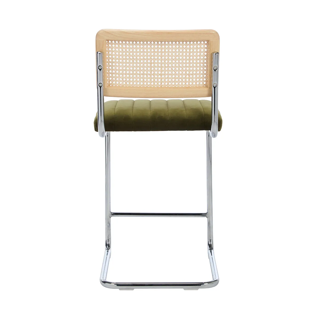 Blake Rattan Velvet Bar Stool