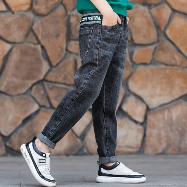 Boys Slim Straight Denim Casual Jeans