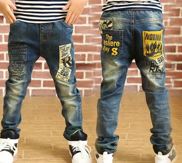 Boys Slim Straight Denim Casual Jeans