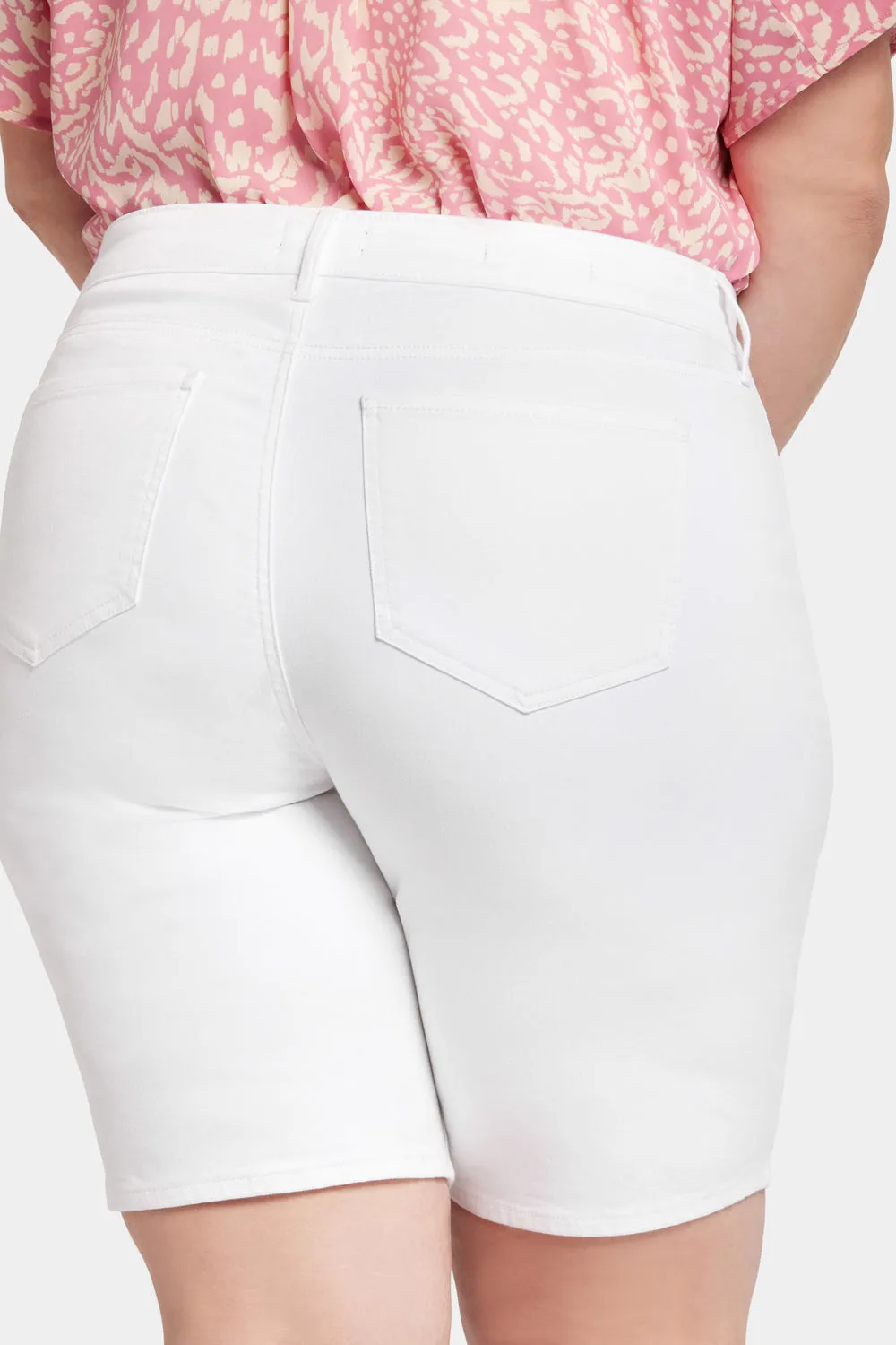 Briella 11 Inch Denim Shorts In Plus Size - Optic White