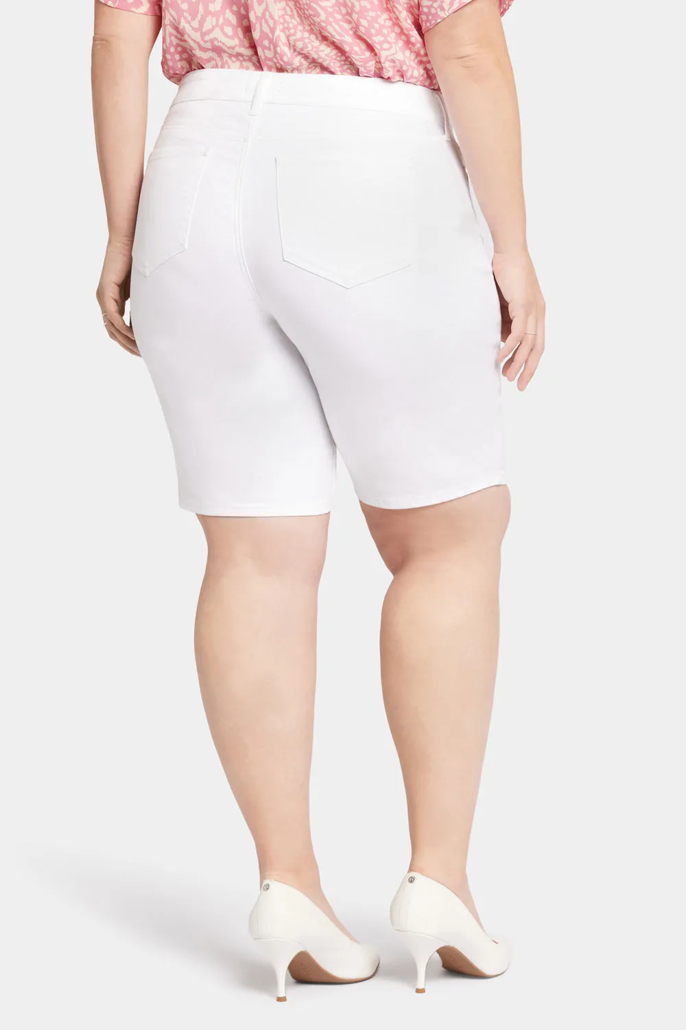 Briella 11 Inch Denim Shorts In Plus Size - Optic White