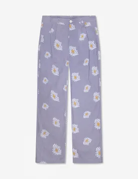 Brooklyn Pleated Pant - Light Violet Flower