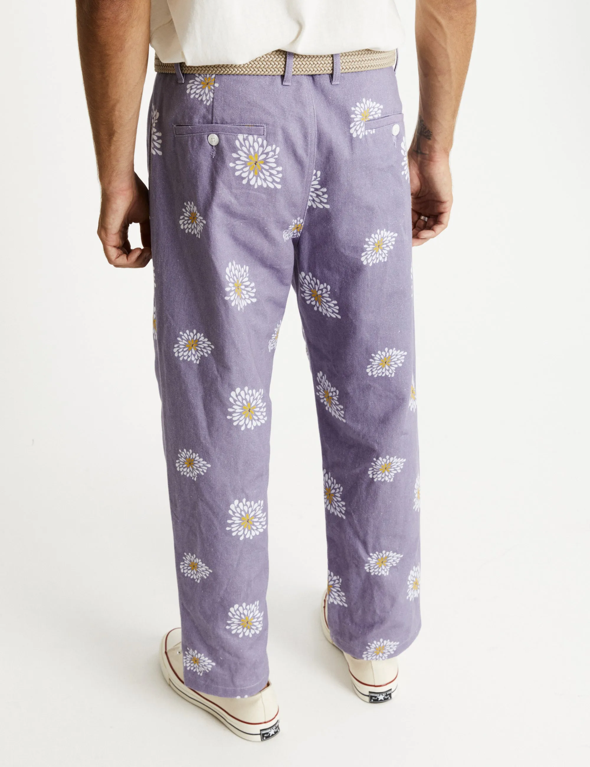 Brooklyn Pleated Pant - Light Violet Flower