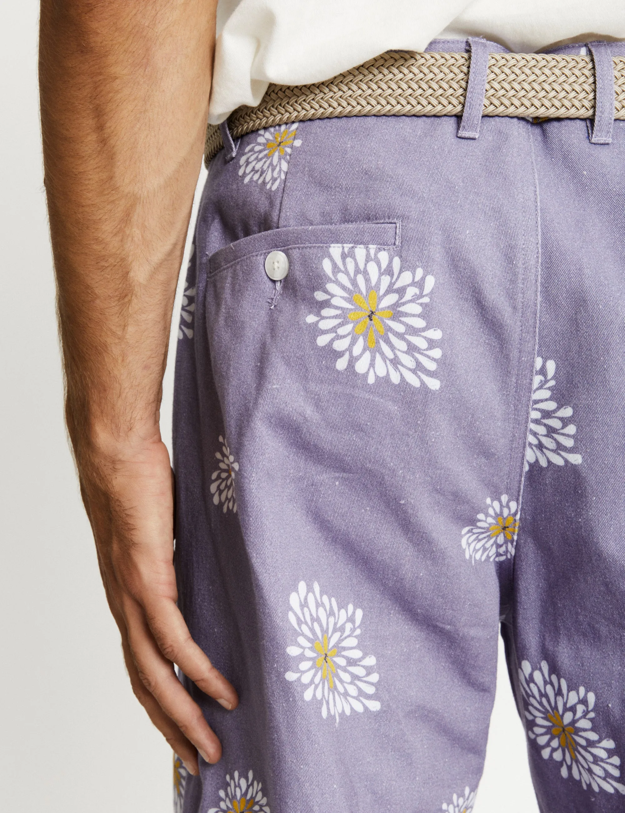 Brooklyn Pleated Pant - Light Violet Flower