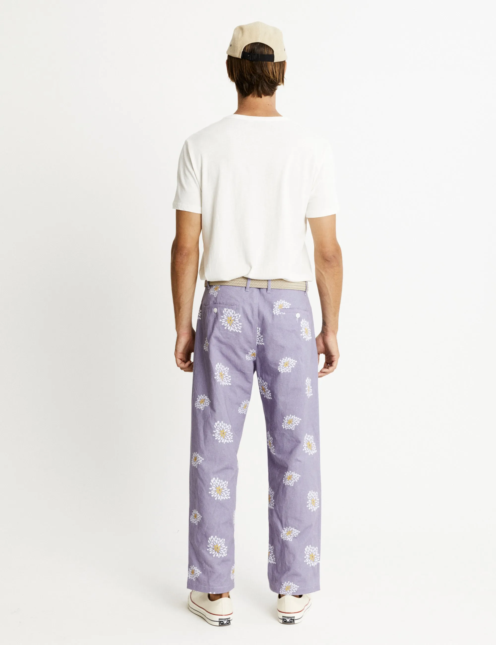 Brooklyn Pleated Pant - Light Violet Flower