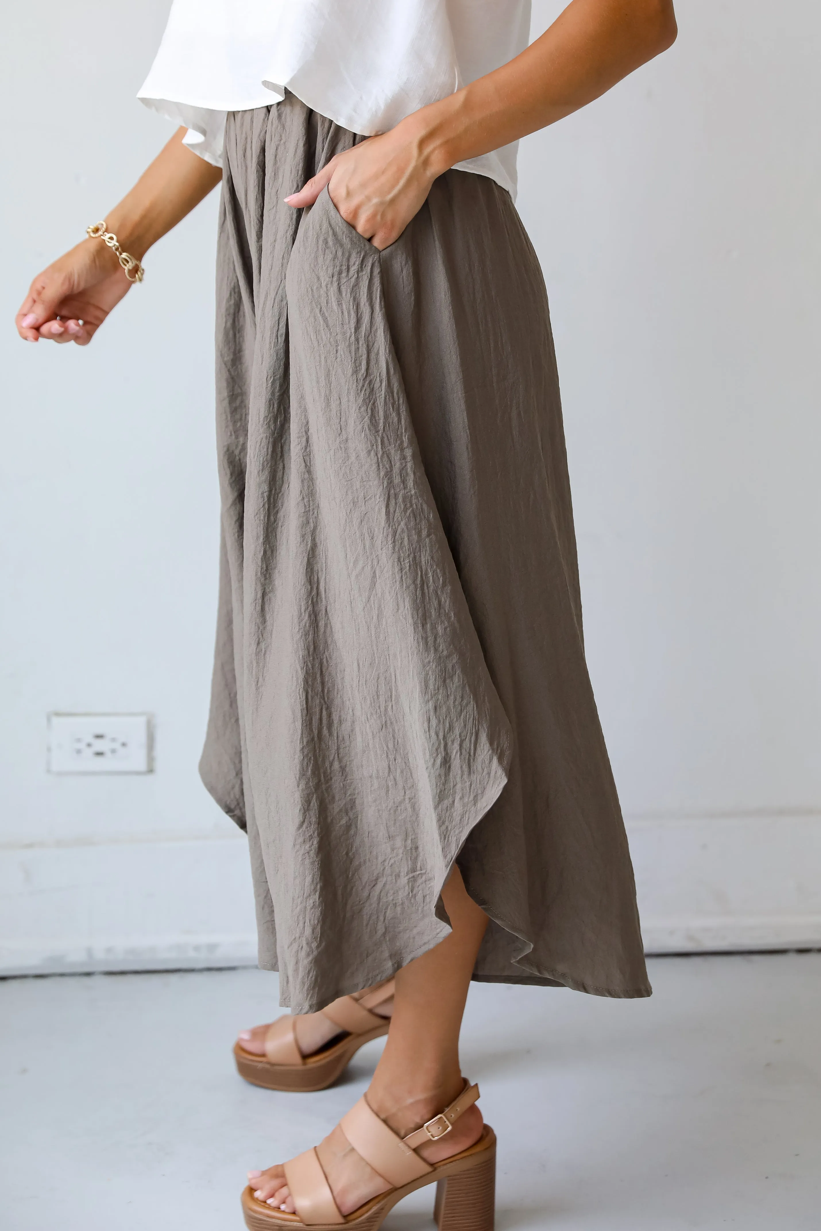 Carefree Energy Mocha Wide Leg Pants