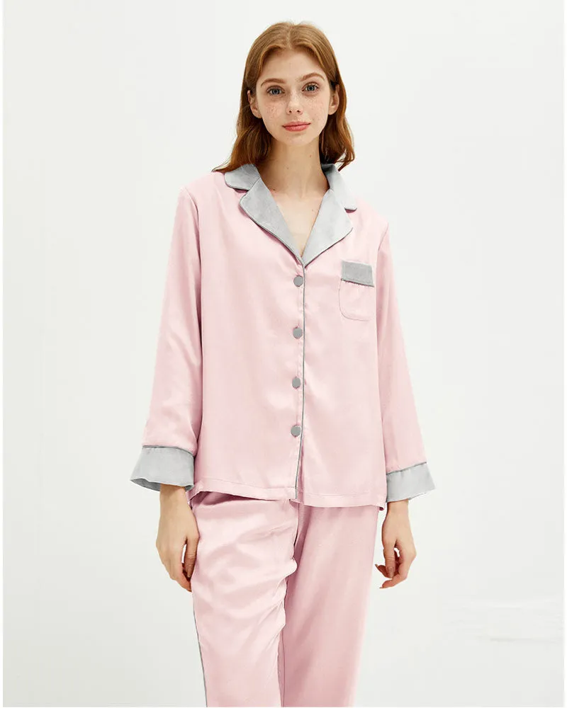 Casual Lightweight Velvet Long Sleeve Pajama