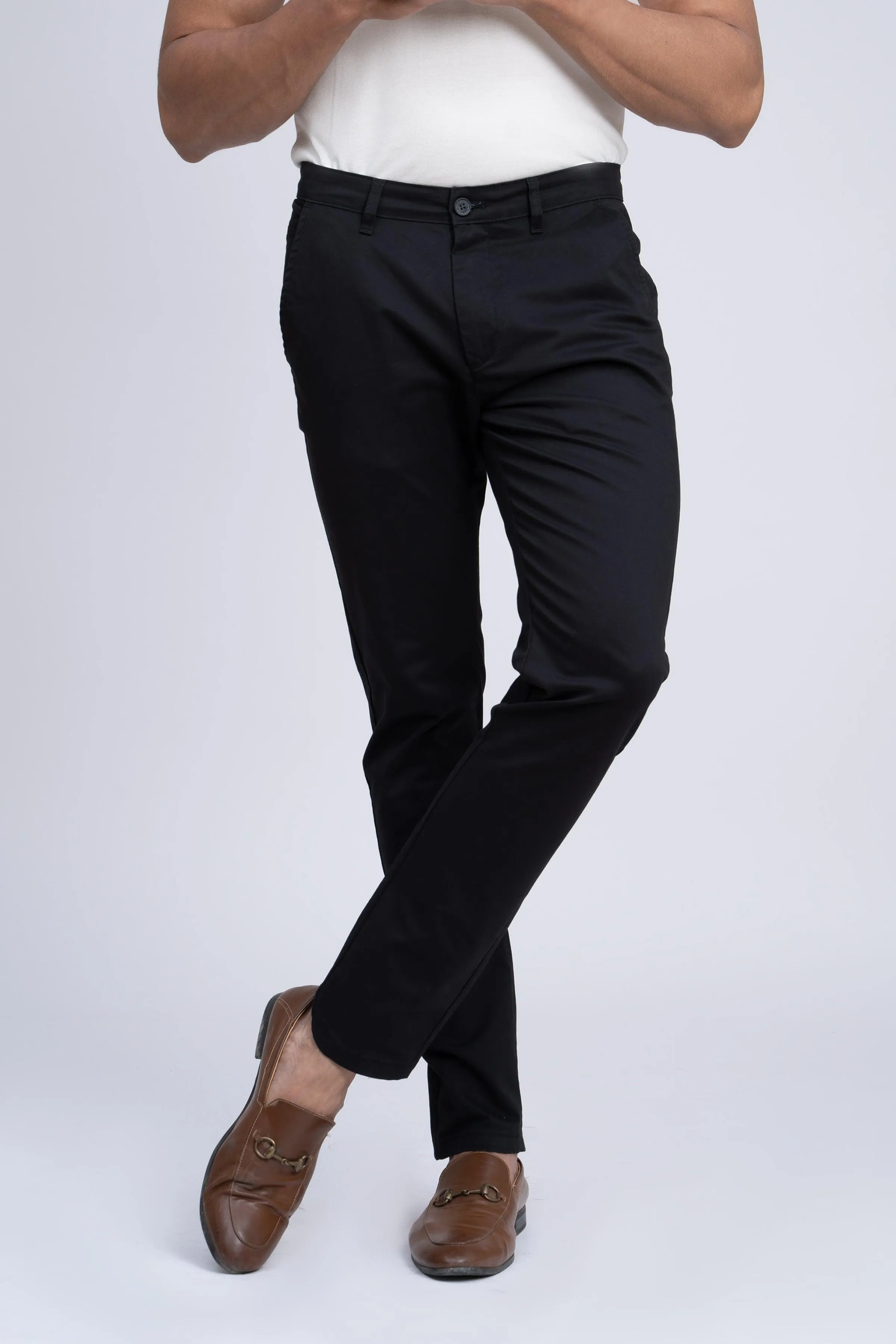 CASUAL PANT CROSS POCKET WITH FLAP BLACK