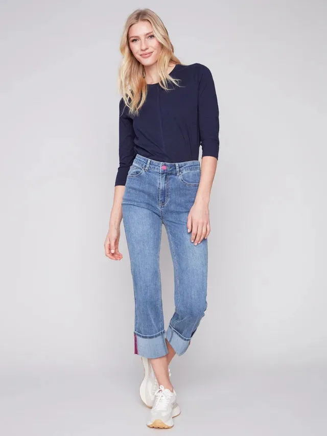 C.B 5502 Straight Leg Jeans with Folded Cuff