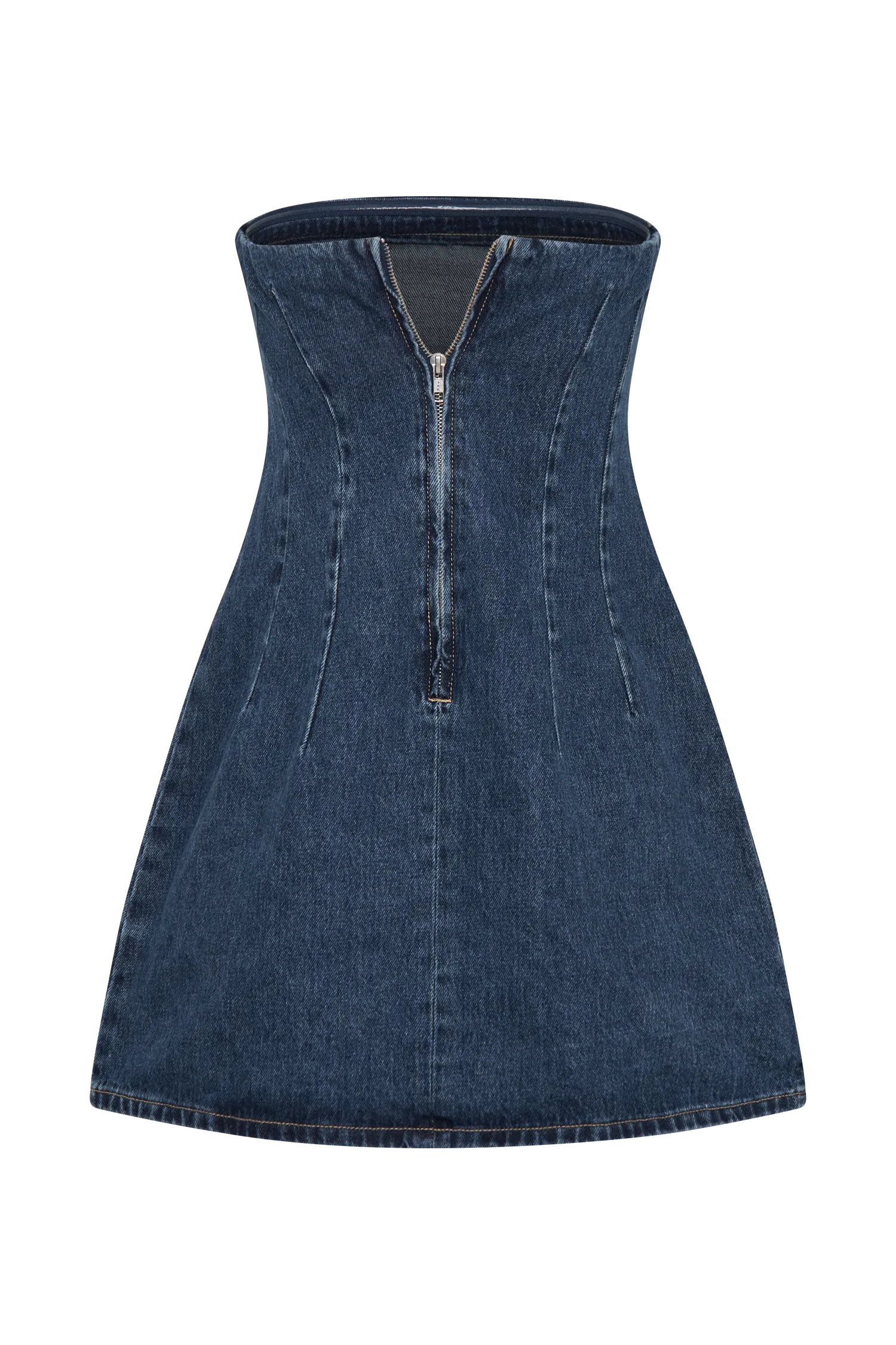 Cecily Strapless Denim Mini Dress - Dark Blue