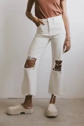 Charlie Distressed Jeans in Ivory